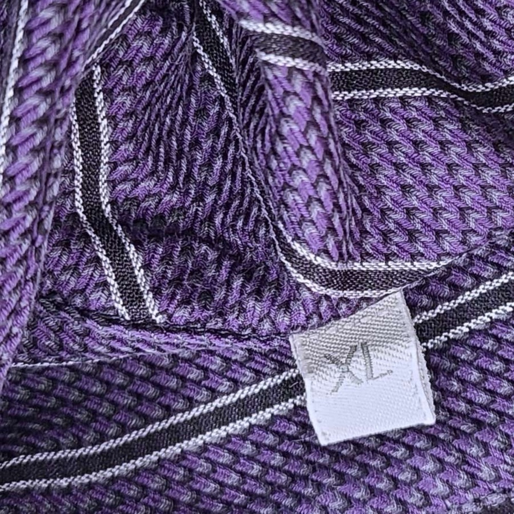 Ermenegildo Zegna Purple Dress Shirt with Black and White Pinstripes 👔 - Picture 2 of 7